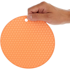 Opciones Multicolores, Salvamanteles de Silicona Redondo de 7 Pulgadas con Patrón de Panal de Abeja, Antiadherente, Reutilizable, Resistente al Calor, de Grado Alimenticio - Product Image 3