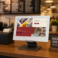 Tablette PC NFC 10,1 pouces avec écran capacitif IPS 1280x800, Android 11, USB Type C, Wi-Fi, Ethernet et support de comptoir pour restaurants