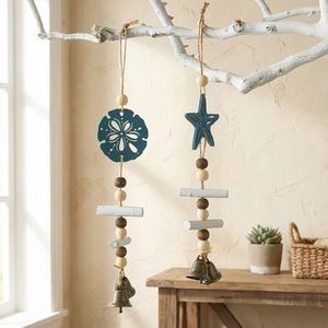 Wooden Starfish Wind <b>Chime</b> Sailboat <b>Bell</b> Pendant Home Decoration Living Room Wall Hanging Christmas Ornament - Product Image 3