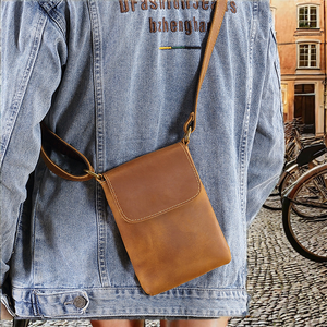 Sac bandoulière vintage en cuir véritable pour homme – Sacoche de messager élégante pour affaires - Product Image 2