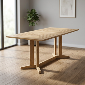 Modern Solid Wood Rectangle Dining <b>Table</b> 6 Seater Waterproof Eco-Friendly Durable Adjustable Minimalist Design OEM Home - Product Image 3