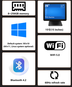 15-inch thông minh <span class=keywords><strong>POS</strong></span> All-in-One tiền mặt đăng ký với nhiệt phần mềm thanh toán Máy Quét Mã Vạch Máy in nhiệt trên bán - Product Image 3