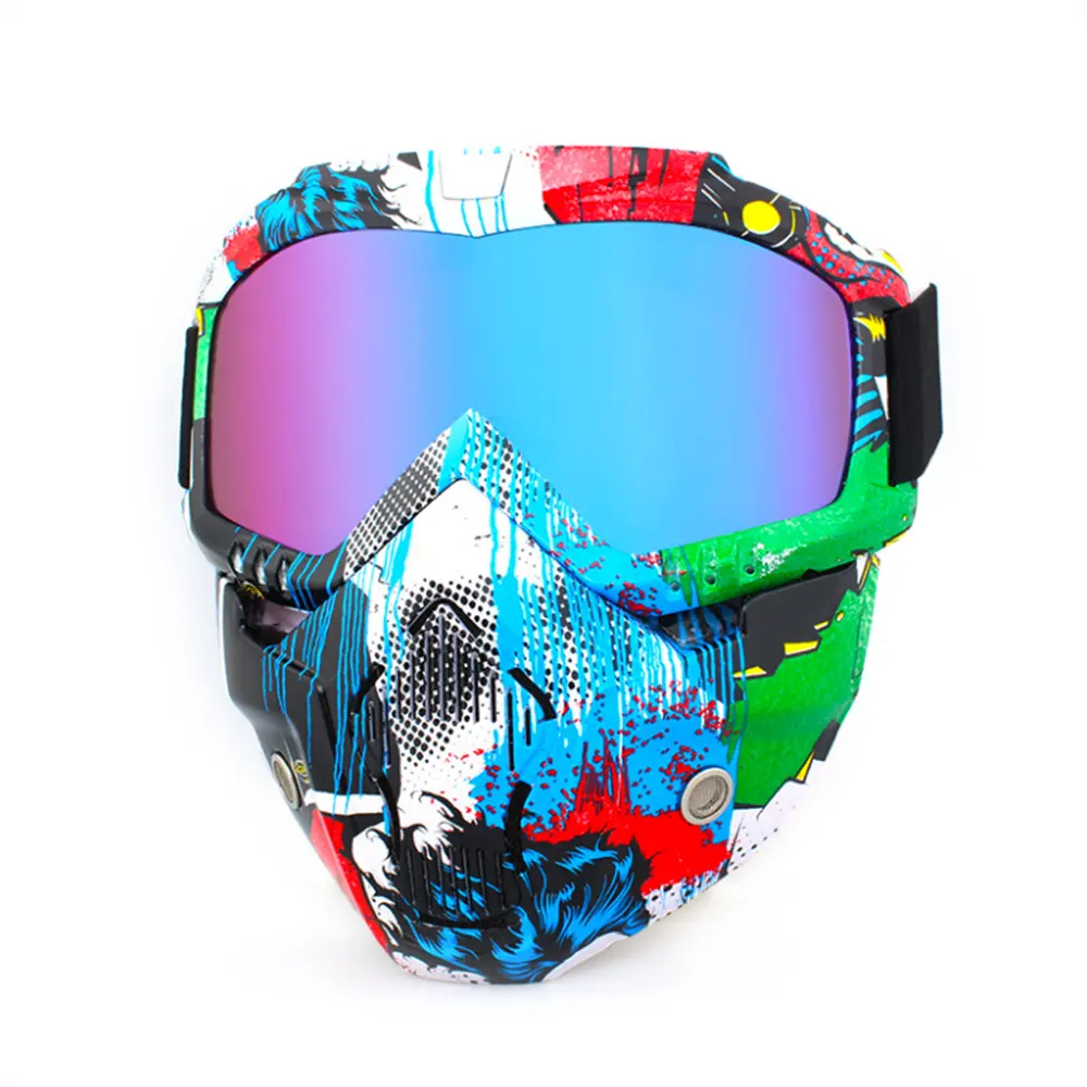 Ski Snowboard Brille Schneemobil Skifahren Wind dichte Motocross Helm Abnehmbare Schutzbrille Maske