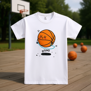 T-shirt da basket Boing bianca unisex per abbigliamento casual - Product Image 3