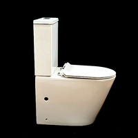 WC en céramique de qualité supérieure, design simple, certifié CE Europe, à double chasse, sans bride, à jet tourbillon, pour salle de bain - Meilleure vente