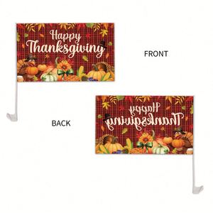 Drapeau de fenêtre de voiture à thème Thanksgiving à prix avantageux, 12x18 pouces, logo personnalisé, Turquie - Product Image 6