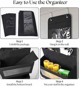 Organisateur suspendu pour porte avec fenêtre transparente et poche en PVC, organiseurs de placard suspendus pour le rangement des articles divers - Product Image 2