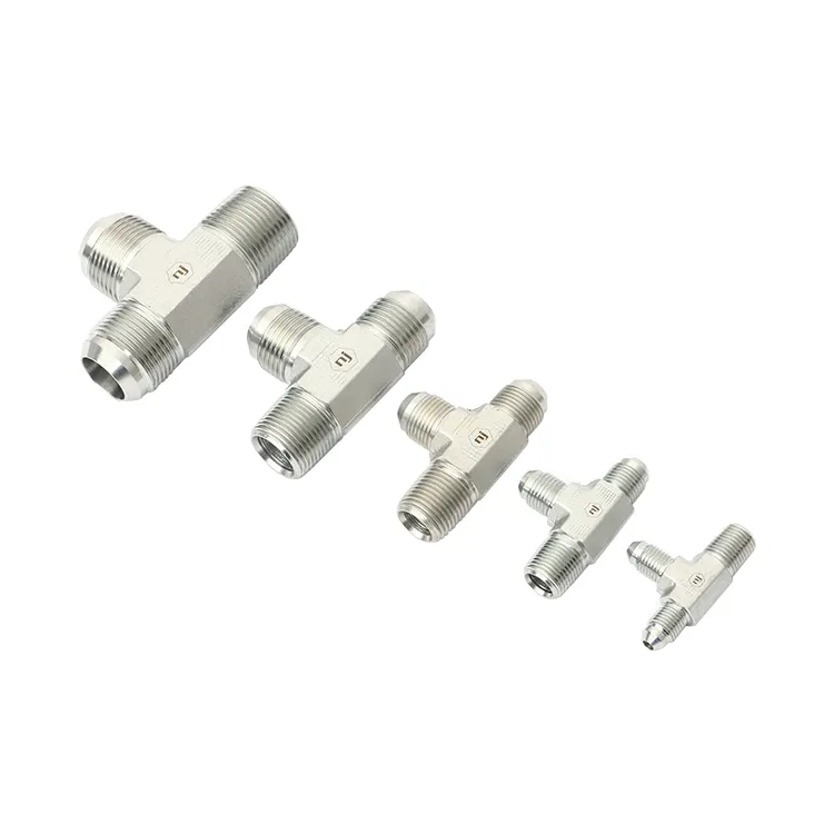 Conexiones de adaptador de manguera hidráulica SAE/ BSPP/ METRIC/BSPT para accesorios de conector BB en T macho JIC/NPTF de alta presión