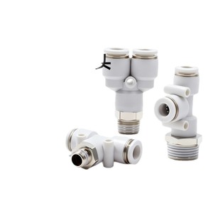 Conector Neumático de Conexión Rápida Tipo T, PB6 01 8 02 12 04, Conector Lateral Tipo T, PD PX, Niquelado con Cobre, Plástico - Product Image 2
