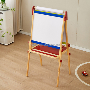Chevalet en bois double face pour enfants, avec tableaux de dessin et bacs de rangement, pour jouer et apprendre - Product Image 4