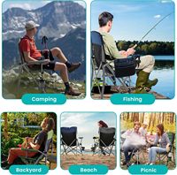 Chaise de camping pliable robuste, chaises d'extérieur portables avec porte-gobelet et sac de transport, pour le camping, la plage, la pêche, les sports