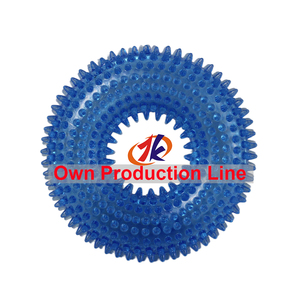 Durable TPR Spiky Luxury <b>Cartoon</b> Dog Chew <b>Ring</b> Toy Teeth Cleaning Gum Massage Interactive Bite Training Pet Dental Care - Product Image 1