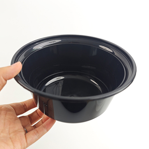 37 oz đen vòng nhựa PP lò vi sóng an toàn bát với nắp 1100 ml dùng một lần thực phẩm container cho nước sốt súp nóng - Product Image 4