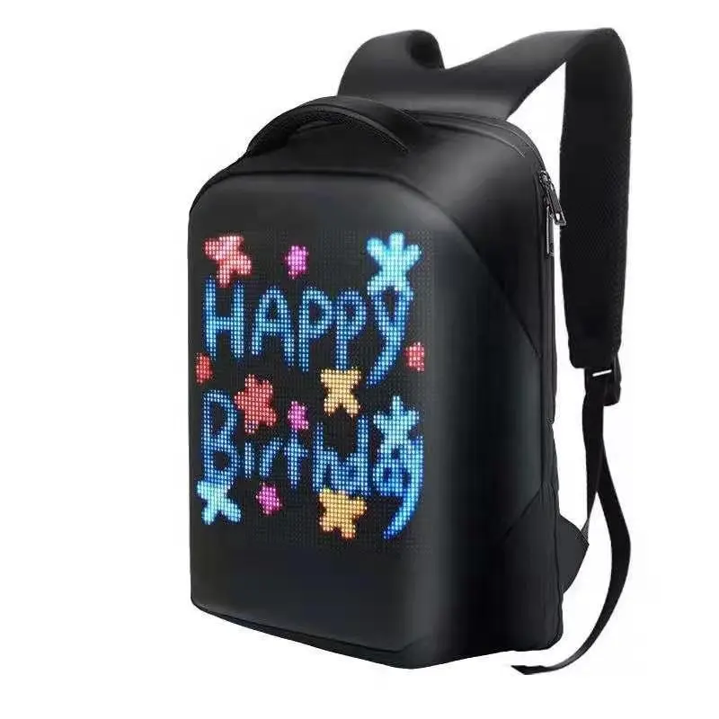 กระเป๋าเป้สะพายหลังจอแสดงผล Led สีที่กำหนดเองกระเป๋าเป้สะพายหลังไฟ LED แฟชั่นโฆษณาเดิน