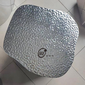 Table de salle à manger en acier inoxydable gaufré en nid d'abeille résistante aux intempéries pour l'extérieur avec un ensemble de tabourets assortis - Product Image 3