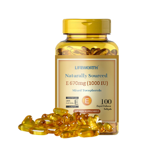 Lifeworth antioksidan organik dan Emollient <span class=keywords><strong>Vitamin</strong></span> <span class=keywords><strong>E</strong></span> kapsul lembut 60pcs wanita - Product Image 1