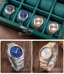 Fabricant de montres OEM ODM, logo personnalisé, <span class=keywords><strong>montre</strong></span> Aura arabe, boîtier en acier inoxydable, étanche, <span class=keywords><strong>montre</strong></span>-bracelet de luxe à quartz pour hommes - Product Image 2