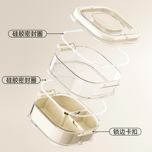 Food Storage Container Rectangle <b>Stackable</b> Clip On Lid Camping Outdoor Picnic Fruit <b>Lunch</b> <b>Box</b> Portable With Lids - Product Image 4