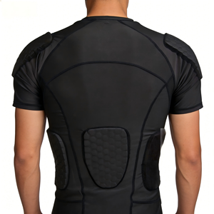 Chemise de protection intégrée avec rembourrage en EVA haute densité absorbant les chocs, vêtement de protection corporelle pour la compétition de football, sécurité sportive - Product Image 2