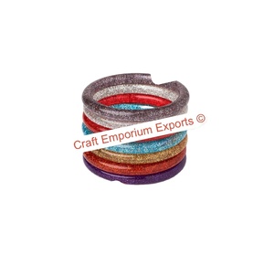 Brazaletes de Resina de Bisutería de Moda, Artesanía Hecha a Mano en India, Exportaciones para Mujeres y Niñas, Estilo Ángel, Patrón Floral, Personalización - Product Image 5
