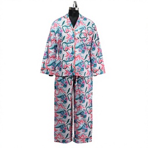 Ensemble de pyjama pour femmes sur mesure de haute qualité, style élégant, été, automne, printemps, écologique, durable, 100% coton respirant - Product Image 3
