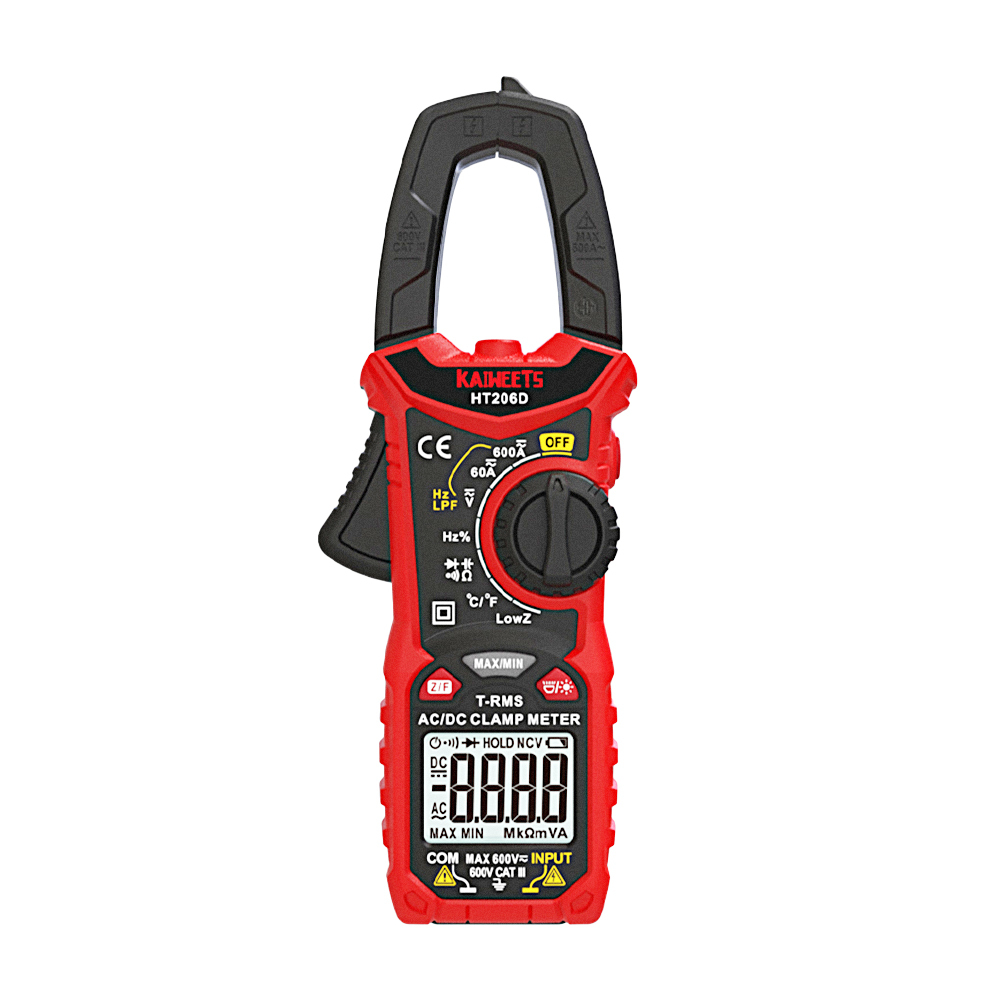Professional Digital Clamp Meters DC&AC Current Voltage Tester Safety 6000 Counts HT206D High Precision Clamp Meters