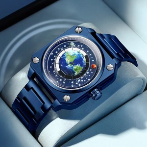 Reloj de Pulsera para Hombre Drioshipping Earth Watch, Correa de Acero Inoxidable, Diseño de Planeta Azul, Personalizado, Creativo, de Cuarzo - Product Image 2