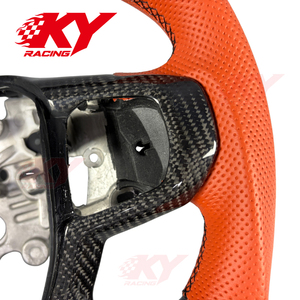 Accessoires de voiture, volant sport en cuir orange personnalisé avec fibre de carbone pour Ford Ranger 2023 2024 2025 Raptor XTL XLT - Product Image 2