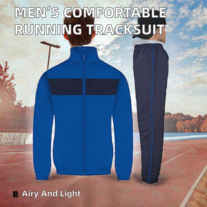 Comfortable Breathable <b>Winter</b> Training Set for <b>Running</b> and Sports Men Casual Windbreaker Suit Zipper <b>Jacket</b> and Track Pants Set - Product Image 2