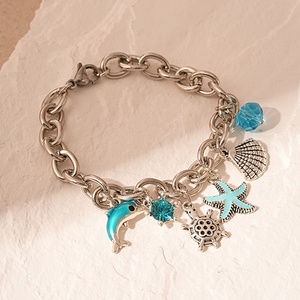Bracelet de luxe style bohème pour les vacances, avec pendentifs perle, coquillage et étoile de mer, bracelet DIY pour femme, bijoux de plage tendance - Product Image 5