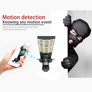V380pro luces de calle solares integradas 180W con cámara CCTV 3K 3 lentes 6MP inalámbrico 4G tarjeta SIM LTE PIR alarma cámara de seguridad - Product Image 6