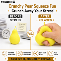 Jouet Squishy Poire Croustillante en Argile TONGXIN, Jouets Sensoriels à Presser, Jouets Anti-Stress de Bureau