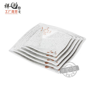 Xiangyuan Imitation Porcelain Square Plates A5 Melamine Durable For Buffet Cold Dish Party Use - Product Image 2