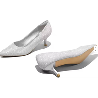 Chaussures à talons bas pointus en cuir PU de 2 pouces pour femmes, avec logo personnalisé, style usine