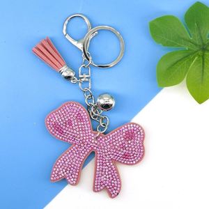 Wholesale Sparkly Charm Keychain with Diamond Studded and <b>Large</b> <b>Bow</b> Adorable Pendant Accessory for Women - Product Image 1