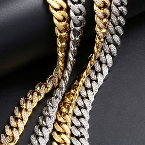 Collar de Hip Hop de cadena cubana S925 de plata esterlina de circón completo de 12mm - Product Image 3