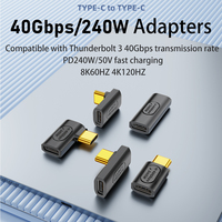 Haute efficacité PD 240W 40Gbps Type C mâle à type-c femelle adaptateur ABS USB4.0 connecteur de Conversion de données pour téléphone portable 8K 60Hz