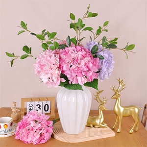 Nuovo arrivo decorazioni di nozze di alta qualità reale tocco ortensia fiori in lattice rosa bianco <span class=keywords><strong>ortensie</strong></span> artificiali Hortensia - Product Image 4