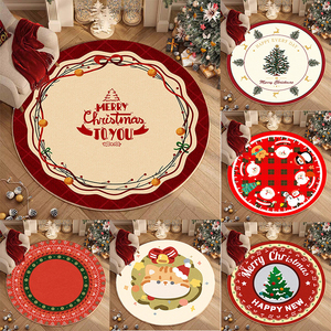 Tapis rond à motifs de renne d'arbre de père Noël pour décor de vacances ajoutant une joie festive - Product Image 2