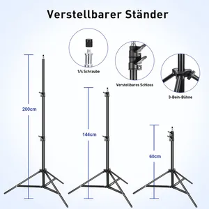 Softbox Set Met Statief Fotostudio Verlichtingsset 85W 3200-5600K Afstandsbediening Fotografie Lamp Lichtbak Set