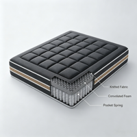 Matelas Compressé Double Joy Slumber King Size 25cm Pliant à Ressorts Ensachés Hybride Latex Naturel Tissu Tricoté Respirant
