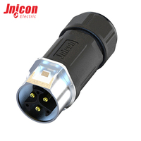 Prise mâle MJ24 à 3 broches avec bornes à vis et verrouillage, 50A, en nylon, étanche IP67 pour connexion de câblage industriel/alimentation micro-ondes
