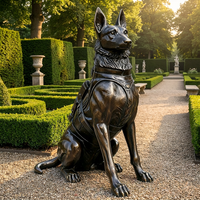 Sculpture de chien en bronze fidèle - Statue canine sur mesure grandeur nature avec options de race personnalisées, sculpture en bronze