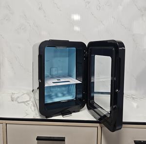 Mini Nevera con Puerta de Vidrio Transparente de 16L, Mini Refrigerador con Temperatura Ajustable por LED y Cerradura para Compartimento, Belleza - Product Image 5