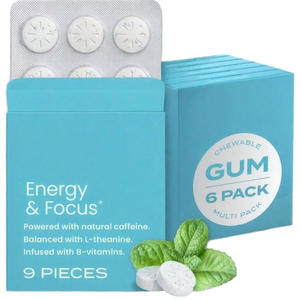 Gomma da Masticare Energizzante e Concentratrice 90 Pezzi Gusto Menta Piperita Caffeina Naturale L-Teanina Vitamine del Gruppo <span class=keywords><strong>B</strong></span> - Product Image 2