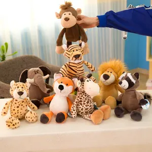 Atacado Fabricante Personalizado Selva Tigre Floresta Animal Brinquedos Soft Stuffed Fox Girafa Elefante Guaxinim Brinquedo De Pelúcia