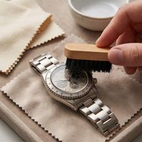 Mini brosse à chaussures en bois avec poils de cheval, outil écologique brun pour éliminer la poussière et cordon de suspension