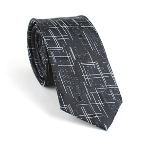 <span class=keywords><strong>Cravate</strong></span> classique décontractée à la mode en jacquard pour hommes <span class=keywords><strong>Cravate</strong></span> en polyester à rayures fines pour la fête - Product Image 1