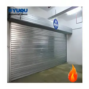 Fogo avaliado resistência segurança de alta qualidade galvanizado aço fogo avaliado duplo cortina rolo obturador à prova de fogo Rolling Doors