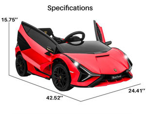 Auto Eléctrico para Niños, 12v con Licencia, Puerta de Tijera, <span class=keywords><strong>3</strong></span> Velocidades, Música y Movimiento, Juguete Montable a Batería para Niños - Product Image 4